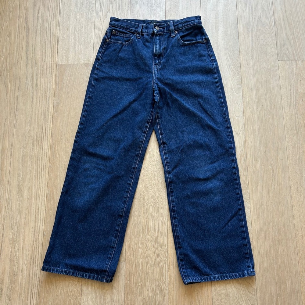 Uniqlo Wide Straight Kaihara Denim Jeans 25 Blue High Rise Japanese Premium
